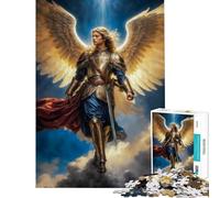 1000 Pieces Puzzles for Adults Archangel of Radiant Glory, Archangel Michael for Birthday, Chrismas Family Activities DIY Toys for And 14 Years And over (38x52cm)