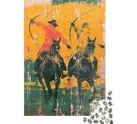 1000 Pieces Puzzles for Adults Archery Horsemen Art Print -1 Jigsaw Puzzle Family Games Difficult Hard Unique Gifts for Birthday And Christmas 52x38cm/1000pcs