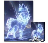 1000 Pieces Puzzles for Adults Arctic Wolf with Aurora Borealis Jigsaw Puzzles for Adults Intricate Design for Teenagers DIY Decor And BrainBoosting Fun 1000 PCS(38x26cm)