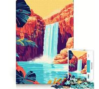 1000 Pieces Puzzles for Adults Arizona Waterfall Minimalist Nature Art Neat Cut Decor Cognitive Teaser Toy Free Time Play Birthday Art Gift (38x26cm)