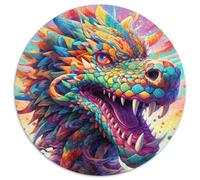 1000 Pieces Puzzles for Adults Art Flying Dragons Round Cardboard Jigsaw Develops Hand-Eye Coordination Skills,Perfect for Birthday Gifts (67.5x67.5cm)