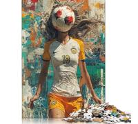 1000 Pieces Puzzles for Adults Art Plays Football Square Puzzle for Adults & Wooden Puzzles Home Decor 1000pcs (75x50cm)