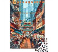 1000 Pieces Puzzles for Adults Asia Night Market Jigsaw Puzzle Hands-on Game Home Decoration Unique Gifts for Birthday And Christmas 38x26cm/1000pcs