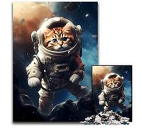 1000 Pieces Puzzles for Adults Astronaut Exotic Kitten Wooden Jigsaw Puzzles Brain Teaser & Home Decor Perfect 1000 PCS(75x50cm)