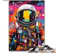 1000 Pieces Puzzles for Adults Astronaut Graffiti Wooden Jigsaw Puzzles for Adults Home Decor Brain Teaser Game for Teenagers & Family Interaction size : 50x75cm
