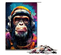 1000 Pieces Puzzles for Adults Astronaut Monkey by SplattersLots of Thick Coloured Decompressing Intellectual Educational Toy Gifts Ideas 75x50cm