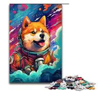 1000 Pieces Puzzles for Adults Astronaut Shiba Inu by SplattersLots of Thick Color Decompressing Intellectual Educational Toy Gifts Ideas 75x50cm