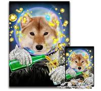 1000 Pieces Puzzles for Adults Astronaut Shiba Inu Paper Jigsaw Puzzles Brain Teaser & Home Decor Perfect 1000 PCS(38x26cm)