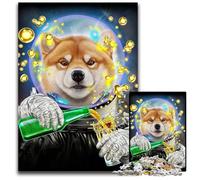1000 Pieces Puzzles for Adults Astronaut Shiba Inu Puzzles for Adults Brain Teaser Game Interactive Family Game Suitable for Ages + 1000 PCS(75x50cm)