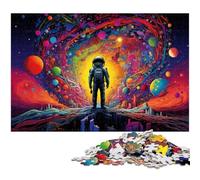 1000 Pieces Puzzles for Adults Astronaut Standing on Colorful Galaxy Puzzles for Adults Brain Teaser Game for Teenagers, Perfect 50x75CM/19.68x29.52inch