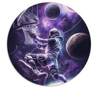 1000 Pieces Puzzles for Adults Astronauts Playing Basketball Jigsaw Puzzles for Adults Challenging Brain Teaser for Teenagers, Family Fun, DIY Home Decor Gift 67.5x67.5cm