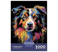 1000 Pieces Puzzles for Adults Australian Shepherd Aussie Adult Puzzles Brain Teaser Game Enhance Memory Unique Gifts for Birthday And Christmas 52x38cm/1000pcs