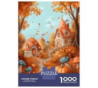1000 Pieces Puzzles for Adults Autumn Cottage Village Puzzle for Adults Toy Wall Decor Analysis And Logic Unique Gifts for Birthday And Christmas 52x38cm/1000pcs