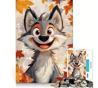1000 Pieces Puzzles for Adults Autumn Wolf Art Flawless Fit Art Brain Challenge Fun Rest Time Play Birthday Mind Gift (38x26cm)