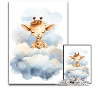 1000 Pieces Puzzles for Adults Baby Giraffe Sleep Wooden Jigsaw Puzzles Brain Teaser & Home Decor Perfect 1000 PCS(75x50cm)