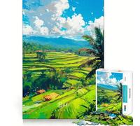 1000 Pieces Puzzles for Adults Balis Rice Terraces Flawless Fit Art Brain Challenge Fun Rest Time Play Birthday Mind Gift (38x26cm)