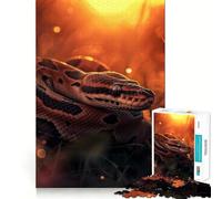 1000 Pieces Puzzles for Adults Ball Python in Sunset Flawless Fit Art Brain Challenge Fun Rest Time Play Birthday Mind Gift (50x75cm)