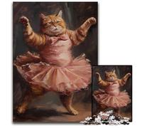 1000 Pieces Puzzles for Adults Ballerina Orange Tabby Cat Paper Jigsaw Puzzles for Adults BrainChallenging DIY Decorative Game Family Interactive Toy 1000 PCS(38x26cm)