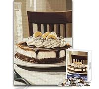 1000 Pieces Puzzles for Adults Banana Cream Pie Cozy Soothing Indoor Downtime Advanced Precision Cut Play Toy Size 38x26cm