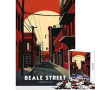 1000 Pieces Puzzles for Adults Beale Street, Tennessee Fun Family Connection Activity Memorable Christmas Giftsing Option (38x26cm)
