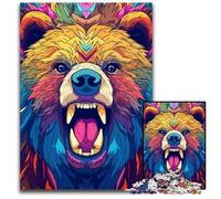 1000 Pieces Puzzles for Adults Bear Animal Pop Art Wooden Jigsaw Puzzles Brain Teaser & Home Decor Perfect 1000 PCS(75x50cm)