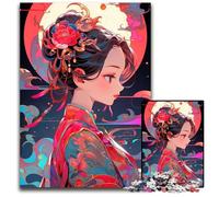 1000 Pieces Puzzles for Adults Beautiful Geisha Anime Puzzles for Adults Brain Teaser Game Interactive Family Game Suitable for Ages + 1000 PCS(38x26cm)