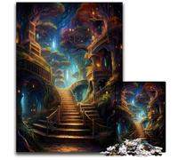 1000 Pieces Puzzles for Adults Beautiful Library Painting Wooden Jigsaw Puzzles for Adults BrainChallenging DIY Decorative Game Family Interactive Toy 1000 PCS(75x50cm)