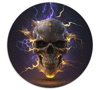 1000 Pieces Puzzles for Adults Beautiful Skull Round Puzzles 1000 Pieces for Adults Brain Teaser & Home Decor, Perfect 67.5x67.5cm