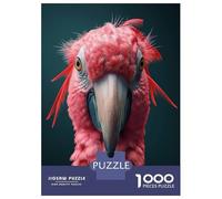 1000 Pieces Puzzles for Adults Big Pink Parrot Bird Art Teenager Puzzles Brain Teaser Game Home Decoration for Is Ideal As A Gift 52x38cm/1000pcs