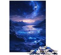 1000 Pieces Puzzles for Adults Bioluminescent River Under Starry Sky Fun Activities at Home Analysis And Logic Relax Games for Ages 14 And over (38x52cm)