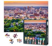 1000 Pieces Puzzles for Adults Birmingham City Paintings Hard Difficult Challenging Alabama USA at Dusk Scenery Jigsaw Puzzles Games for Adults 50x70 cm