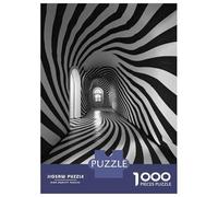 1000 Pieces Puzzles for Adults Black And White Optical Illusion Adult Puzzles Brain Teaser Game Enhance Memory Unique Gifts for Birthday And Christmas 38x26cm/1000pcs