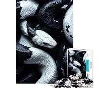 1000 Pieces Puzzles for Adults Black And White Snakes for Birthday, Chrismas Family Activities DIY Toys for And 14 Years And over (50x75cm)