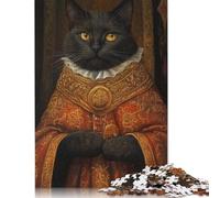 1000 Pieces Puzzles for Adults Black Cat in Royal Attire Jigsaw Puzzles for Adults And Wooden Puzzles Home Decoration 1000pcs (75x50cm)
