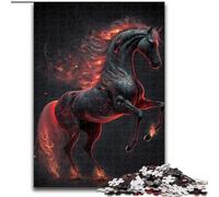 1000 Pieces Puzzles for Adults Black Horse Jigsaw Puzzles Made of Wood,for Birthday Holiday Christmas 1000pcs(50x75cm)