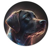 1000 Pieces Puzzles for Adults Black Labrador 1000 Piece Round Jigsaw Puzzle Ideal And Home Decor (67.5x67.5cm)