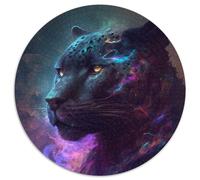1000 Pieces Puzzles for Adults Black Leopard 1000 Pieces Round Puzzles for Adults for Teenager & Families, Perfect DIY Decor & Brain-Teasing Challenge 67.5x67.5cm