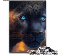 1000 Pieces Puzzles for Adults Black Leopard Made of Wood, High-Difficulty Brain Teaser for Teenagers 50x75cm Birthday Party for Men Women