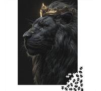 1000 Pieces Puzzles for Adults Black Lion King Crown-1 Jigsaw Puzzle Family Games Difficult Hard Unique Gifts for Birthday And Christmas 52x38cm/1000pcs