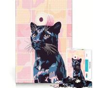 1000 Pieces Puzzles for Adults Black Panther with Toilet Paper Roll Tight Cut Fun, Logic Thinking Play, Leisure Fun Time, Xmas Scene Art (50x75cm)