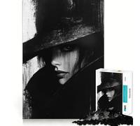 1000 Pieces Puzzles for Adults Black Secret Perfect Edge Play, Brain Teasing Play, Idle Play Game, Xmas Scene Art (50x75cm)