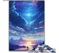 1000 Pieces Puzzles for Adults Black Sky with Rainbow Clouds Puzzle Challenging Brain Teaser, Family Activity, Home Decor, (size : 26x38cm)