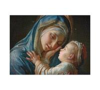 1000 Pieces Puzzles for Adults - Blessed Virgin Mary and Jesus Wooden Puzzle Environmentally Friendly No Odor Challenging Educational Fun Family Activities Games Toys Gifts