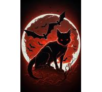 1000 Pieces Puzzles for Adults - Blood Red Black Cat Bat Puzzles Challenging and Relaxing Gifts Idea for Puzzle Enthusiasts