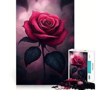 1000 Pieces Puzzles for Adults Bloody Rose Tight Cut Fun, Logic Thinking Play, Leisure Fun Time, Xmas Scene Art (38x52cm)