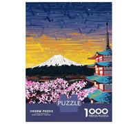 1000 Pieces Puzzles for Adults Blooming Cherry Country Jigsaw Puzzle Hands-on Game Home Decoration Unique Gifts for Birthday And Christmas 52x38cm/1000pcs