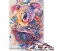 1000 Pieces Puzzles for Adults Blooming Koala Dream - High-Detail Floral Portrait Jigsaw Puzzles for Adults And Wooden Puzzles Home Decoration 1000pcs (75x50cm)