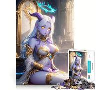 1000 Pieces Puzzles for Adults Blue Angel Goddess Girl Perfect Edge Play, Brain Teasing Play, Idle Play Game, Xmas Scene Art (50x75cm)