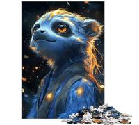 1000 Pieces Puzzles for Adults Blue Furry Sloth Creature with Fire Fun Activities at Home Analysis And Logic Relax Games for Ages 14 And over (50x75cm)