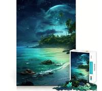 1000 Pieces Puzzles for Adults Blue Ocean Night Sky Perfect Edge Play, Brain Teasing Play, Idle Play Game, Xmas Scene Art (50x75cm)